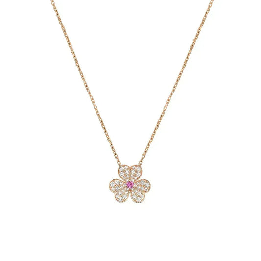 [Resenly Jewelry]FRIVOLE ROSE GOLD FLOWER DIAMOND NECKLACE