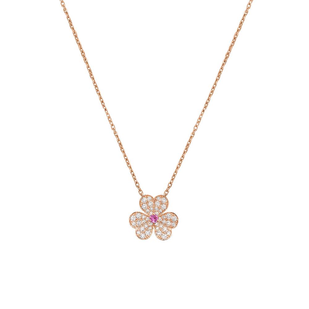 [Resenly Jewelry]FRIVOLE ROSE GOLD FLOWER DIAMOND NECKLACE