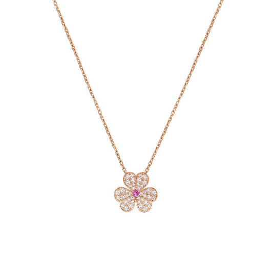 [Resenly Jewelry]FRIVOLE ROSE GOLD FLOWER DIAMOND NECKLACE