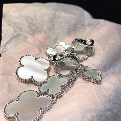 [Resenly Jewelry]CLOVER EARRINGS WHITE MOP 4 MOTIFS SILVER