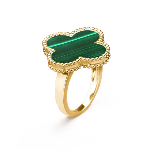 [Resenly Jewelry]CLOVER MALACHITE RING