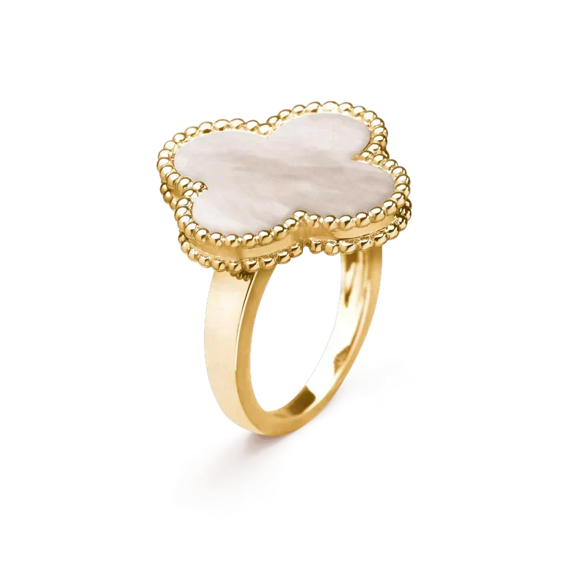 [Resenly Jewelry]CLOVER WHITE MOP RING