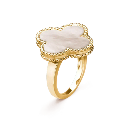 [Resenly Jewelry]CLOVER WHITE MOP RING