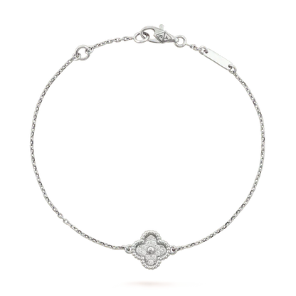 [Resenly Jewelry]CLOVER  SINGLE FLOWER BRACELET SILVER