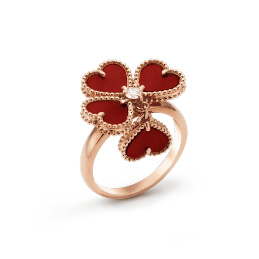 [Resenly Jewelry]スイートクローバー カーネリアンリング