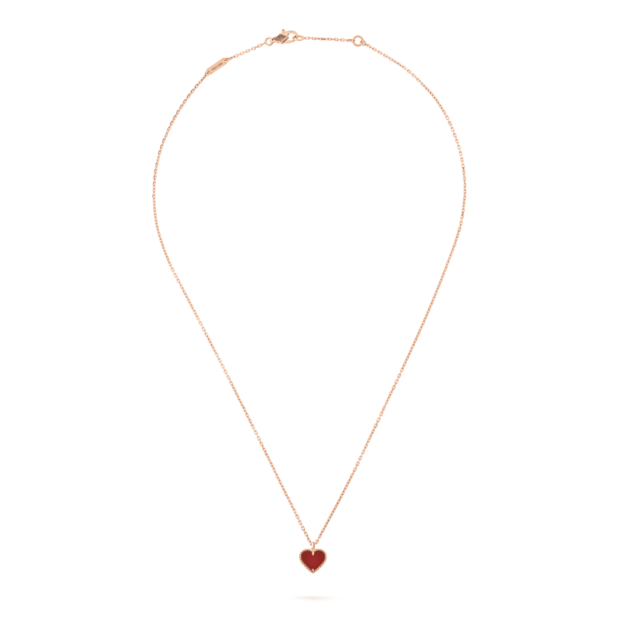[Resenly Jewelry]SWEET CLOVER CARNELIAN HEART NECKLACE