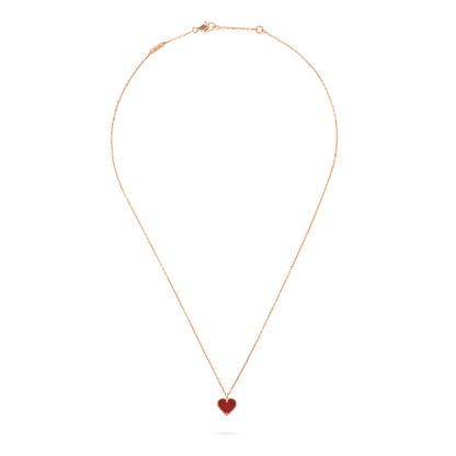 [Resenly Jewelry]SWEET CLOVER CARNELIAN HEART NECKLACE