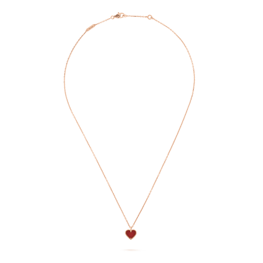 [Resenly Jewelry]SWEET CLOVER CARNELIAN HEART NECKLACE