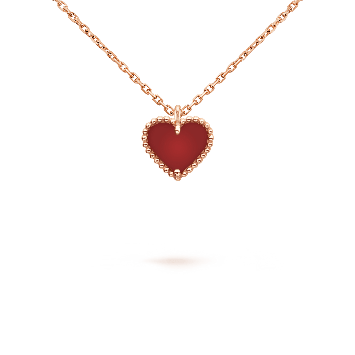 [Resenly Jewelry]SWEET CLOVER CARNELIAN HEART NECKLACE