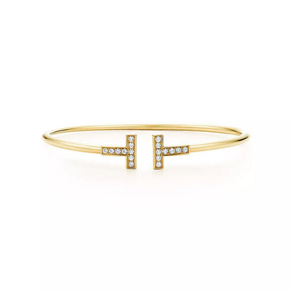 [Resenly Jewelry]T BRACELET 1.8MM GOLD DIAMOND