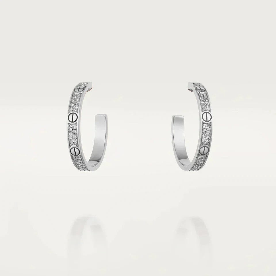 [Resenly Jewelry]LOVE EARRINGS 3.6MM DIAMOND PAVED