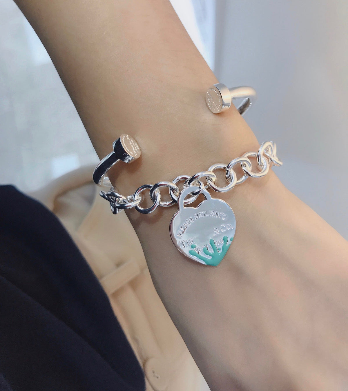 [Resenly Jewelry]LOVE HEART RETURN TO TIF SILVER BRACELET