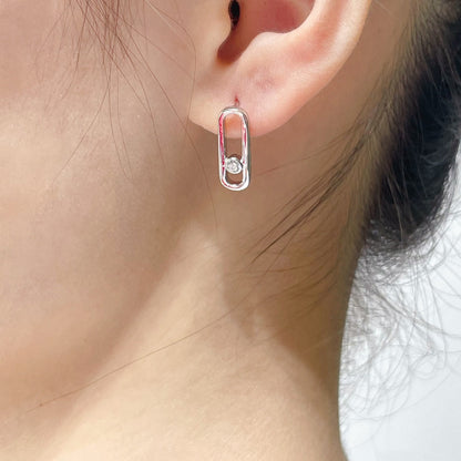 [Resenly Jewelry]MOVE UNO SMALL 1 DIAMOND EARRINGS