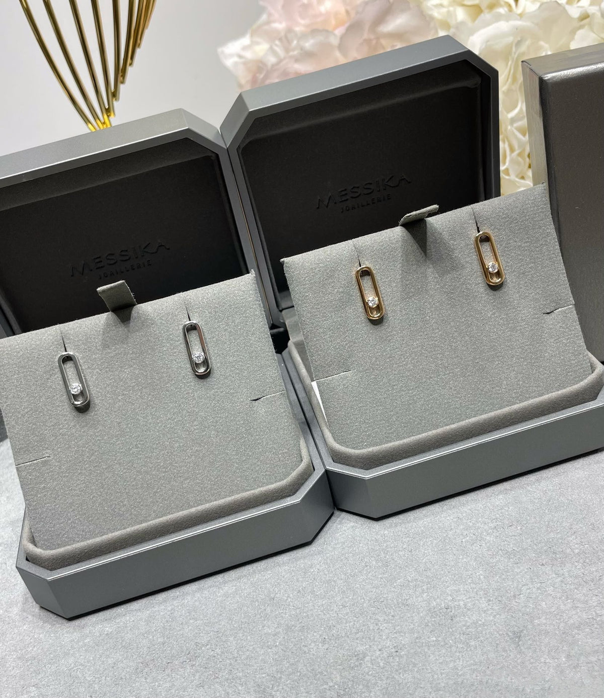 [Resenly Jewelry]MOVE UNO SMALL 1 DIAMOND EARRINGS