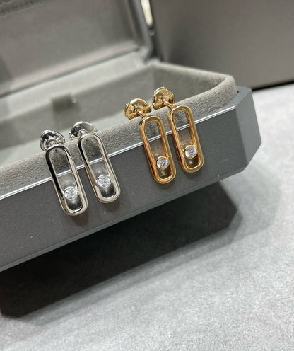 [Resenly Jewelry]MOVE UNO SMALL 1 DIAMOND EARRINGS
