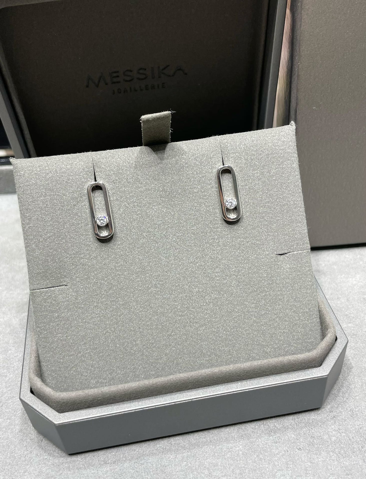 [Resenly Jewelry]MOVE UNO SMALL 1 DIAMOND EARRINGS