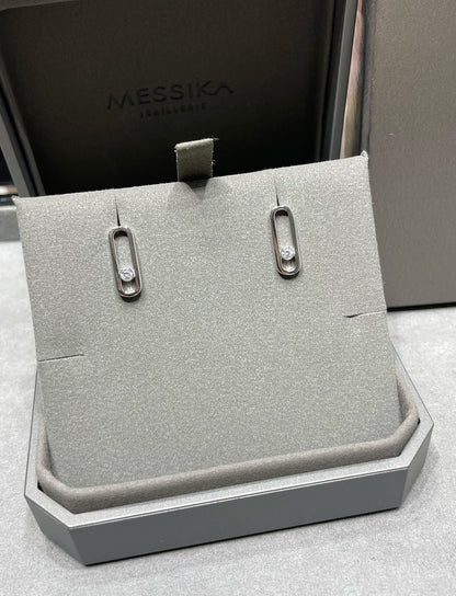 [Resenly Jewelry]MOVE UNO SMALL 1 DIAMOND EARRINGS