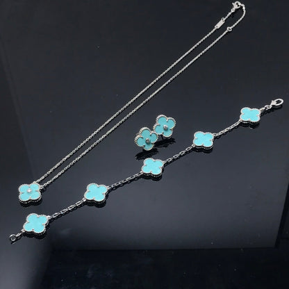 [Resenly Jewelry]CLOVER 1 DIAMOND BLUE SKY SILVER EARRINGS