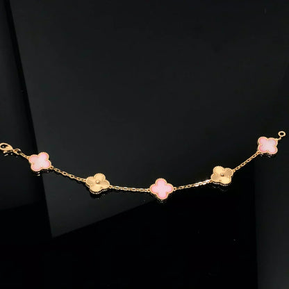 [Resenly Jewelry] クローバー 5モチーフ ピンクMOP ブレスレットコレクション
