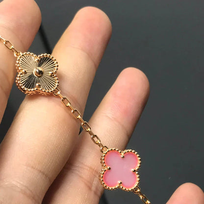 [Resenly Jewelry] クローバー 5モチーフ ピンクMOP ブレスレットコレクション