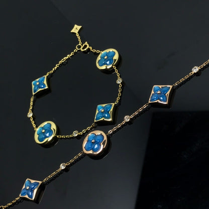 [Resenly Jewelry]スター＆サン 4モチーフ ブルー ブレスレット