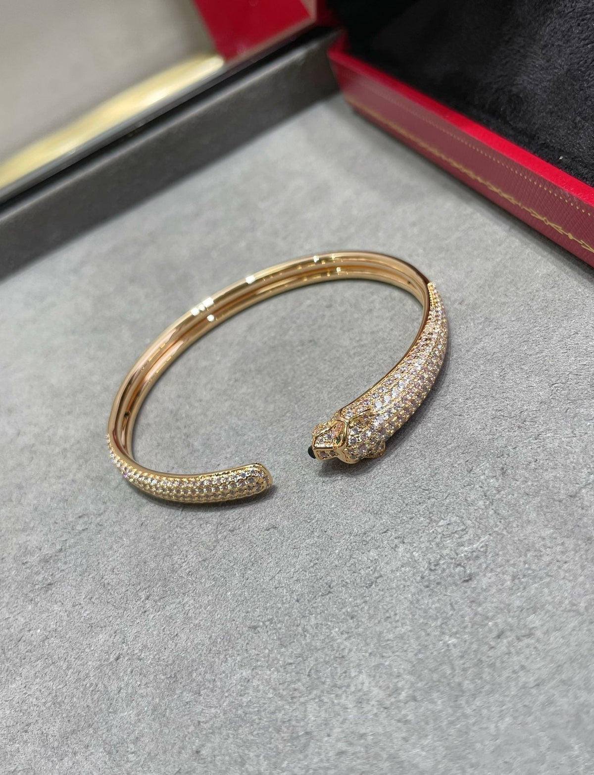 [Resenly Jewelry]PANTHERE FULL DIAMOND OPEN BRACELET