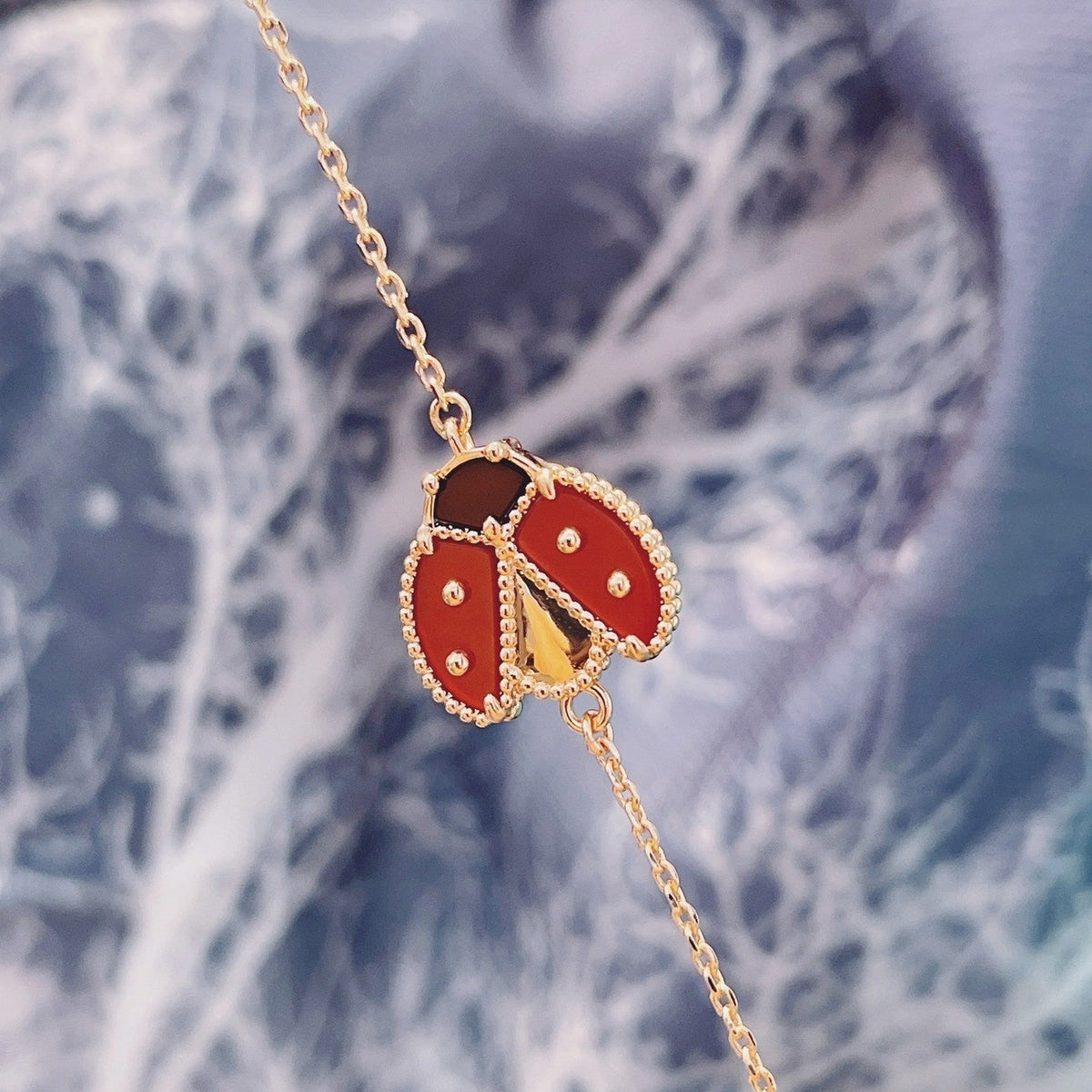 [Resenly Jewelry]LUCKY SPRING 1 MOTIF PINK GOLD BRACELET