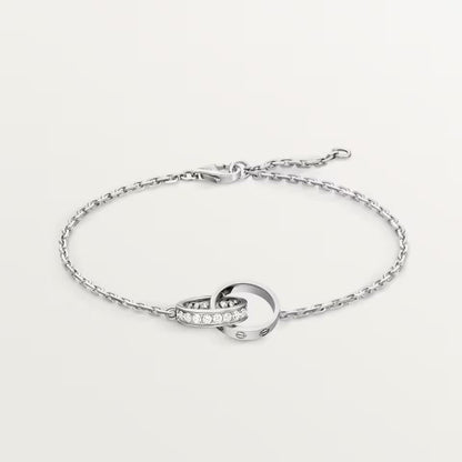 [Resenly Jewelry]LOVE ダブルリング ハーフダイヤモンド ブレスレット