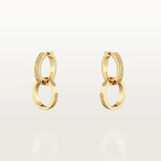[Resenly Jewelry]LOVE 3.3MM ダングルハーフダイヤモンドピアス