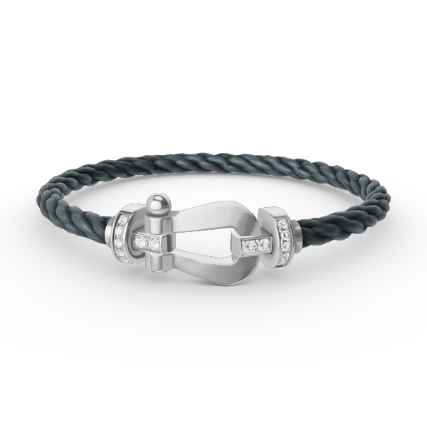 [Resenly Jewelry]FORCE LARGE HORSESHOE HALF DIAMOND BRACELET SILVER
