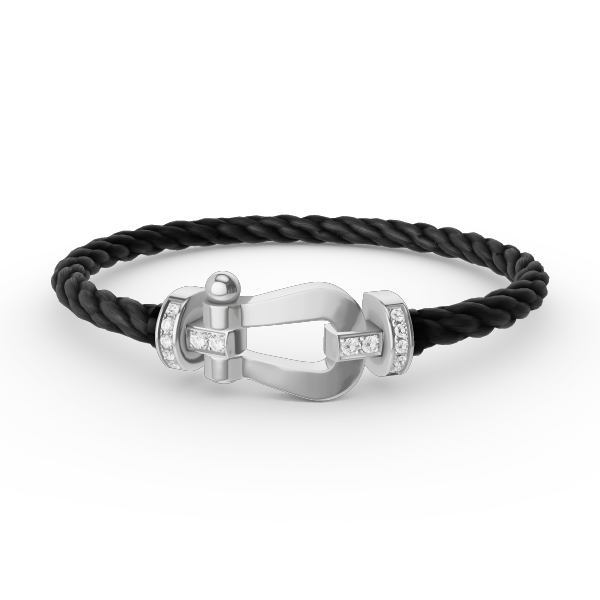 [Resenly Jewelry]FORCE LARGE HORSESHOE HALF DIAMOND BRACELET SILVER