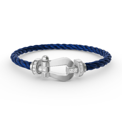 [Resenly Jewelry]FORCE LARGE HORSESHOE HALF DIAMOND BRACELET SILVER