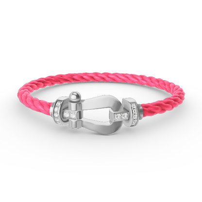 [Resenly Jewelry]FORCE LARGE HORSESHOE HALF DIAMOND BRACELET SILVER