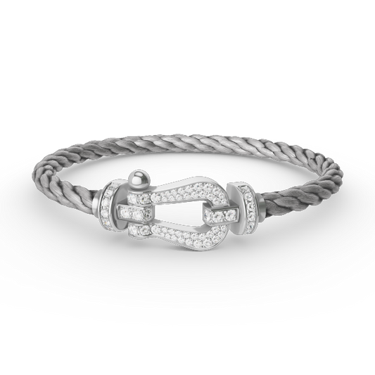[Resenly Jewelry]FORCE LARGE HORSESHOE FULL DIAMOND BRACELET SILVER