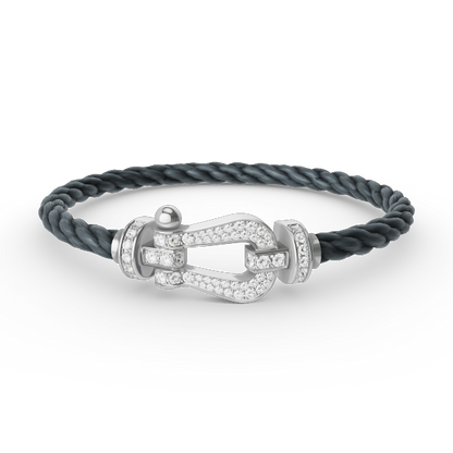 [Resenly Jewelry]FORCE LARGE HORSESHOE FULL DIAMOND BRACELET SILVER