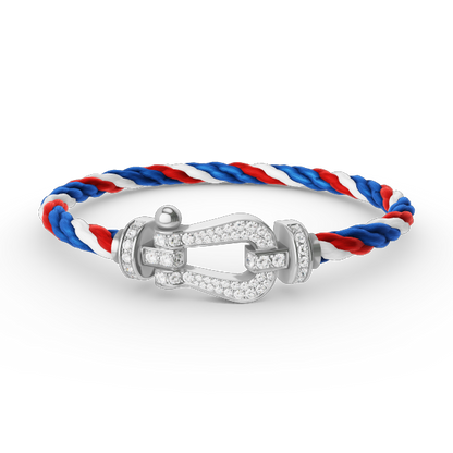 [Resenly Jewelry]FORCE LARGE HORSESHOE FULL DIAMOND BRACELET SILVER