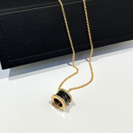 [Resenly Jewelry]ZERO 1 ブラックセラミック ダイヤモンド ピンクゴールド ネックレス